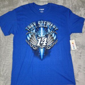 Nascar #14 Tony Stewart Men's Short Sleeve T Shirt‎ XL Blue 2015 Racing Shirt